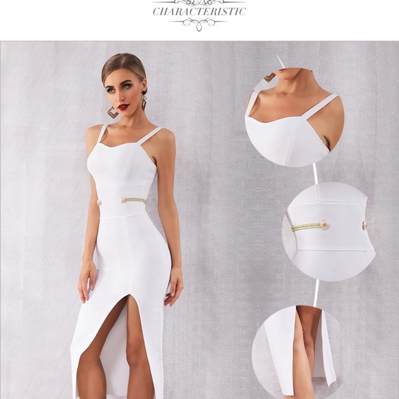 Bandage Embellished Bodycon Midi Dress in BLACK - Picture 7 of 11